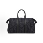 DIOR Weekender 50 detachable and adjustable shoulder strap zipper opening and closing single-shoulder crossbody handbag travel bag for men, black