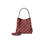 GUCCI GG Emblem GG interwoven pattern, gold hardware bucket bag, single-shoulder handbag, small size for women, red