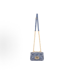 DIOR Jolie Top Handle Detachable and adjustable shoulder strap CD flip cover crossbody handbag mini women denim Blue