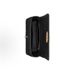 DIOR Caro gold metal CD clasp single-shoulder bag, medium size for women, black