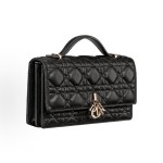 DIOR Lady Dior detachable jewelry chain flap closure single-shoulder crossbody clutch, regular women\'s black style