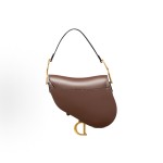 DIOR Saddle stirrup D-shaped pendant adjustable and detachable shoulder strap saddle bag, single-shoulder crossbody handbag, women\'s bull blood color