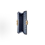 DIOR 30 Montaigne East-West Adjustable Detachable Shoulder Strap Flap Closure Toile single-shoulder crossbody Bag for Women in blue