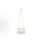 DIOR Jolie CD logo detachable and adjustable shoulder strap, wister-patterned single-shoulder crossbody handbag, small size for women, cream white