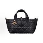 DIOR Toujours brand logo pendant, wicker pattern indigenous bag, small size, women\'s style, black