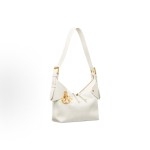 DIOR Voyage retro golden finish metal pendant single-shoulder bag, small size for women, cream white