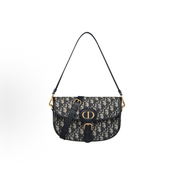 DIOR Bobby Multicarry adjustable, detachable shoulder strap, flap closure single-shoulder bag, regular women\'s blue style