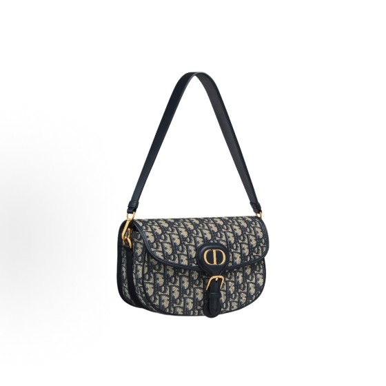 DIOR Bobby Multicarry adjustable, detachable shoulder strap, flap closure single-shoulder bag, regular women\'s blue style