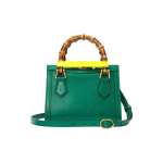 GUCCI Diana Bamboo joint Diana, Diana bamboo joint handle gold Logo, neon color buckle Tote bag, Tote bag shopping bag, single-shoulder crossbody handbag, mini women\'s style, emerald green