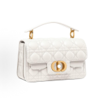 DIOR Jolie CD logo detachable and adjustable shoulder strap, wister-patterned single-shoulder crossbody handbag, small size for women, cream white