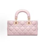 DIOR Lady D-Joy pendant with a detachable adjustable shoulder strap, single-shoulder crossbody handbag, small size for women, light pink