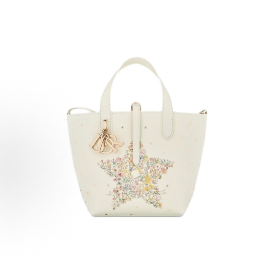 DIOR Toujours letter D button clasp single-shoulder crossbody bag, small size for women, cream white