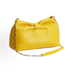 DIOR Bow hot-pressed gold-toned LOGO bow shaped clutch bag, single-shoulder bag, small size for women, yellow
