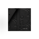 DIOR Gravity embossed messenger bag with adjustable shoulder strap, men\'s black crossbody bag