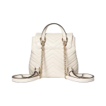 GUCCI GG Marmont Gold Logo drawstring versatile classic backpack mini Women\'s white