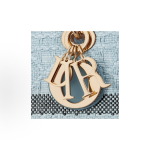 DIOR Lady D-Lite detachable wide shoulder strap wicker pattern single-shoulder crossbody handbag, medium size for women, sky blue