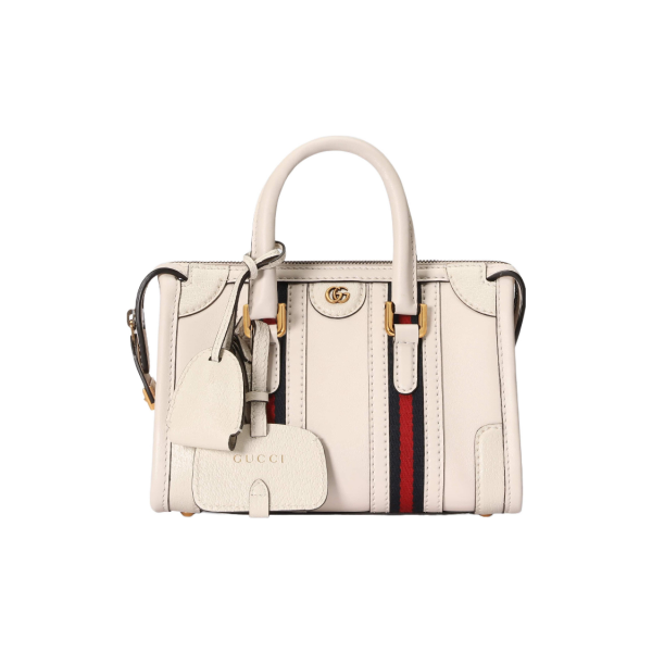 GUCCI Exquisite - Gucci Gold Logo, metal protective foot studs, travel bag, single-shoulder crossbody handbag, mini women\'s white