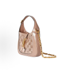 GUCCI Jackie 1961 GG Crystal Embroidered piston-style clasp handbag Mini for Women, light pink