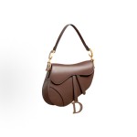 DIOR Saddle stirrup D-shaped pendant adjustable and detachable shoulder strap saddle bag, single-shoulder crossbody handbag, women\'s bull blood color