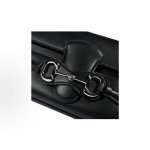 GUCCI Horsebit Ristretto Primavera iconic horsebit buckle pattern single-shoulder bag, medium size for women, black