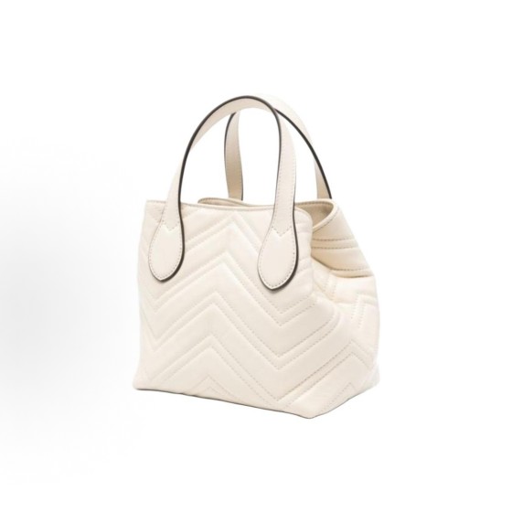 GUCCI GG Mammon brand logo pendant tote bag, small size for women, ivory color