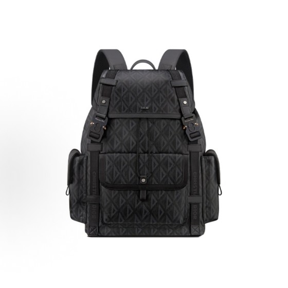 DIOR CD Diamond logo nylon jacquard diamond-shaped backpack backpack, large men\'s black