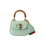 GUCCI Bamboo 1947 Bamboo handle lock Bamboo joint bag, mini women\'s handbag, light green