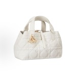 DIOR Toujours oversized wire-patterned metal pendant single-shoulder handbag, small size for women, cream white