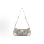 DIOR 30 Montaigne Gold finish metal CD logo single-shoulder bag Mini Women\'s denim blue with beige