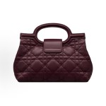 DIOR Jolie CD clasp white resin beaded single-shoulder handbag mini women\'s plum-colored