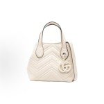 GUCCI GG Mammon brand logo pendant tote bag, small size for women, ivory color