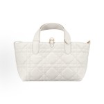 DIOR Toujours oversized wire-patterned metal pendant single-shoulder handbag, small size for women, cream white