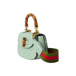 GUCCI Bamboo 1947 Bamboo handle lock Bamboo joint bag, mini women\'s handbag, light green