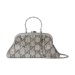 GUCCI La Famiglia Bamboo joint handbag, medium size for women, silver