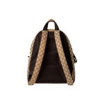 A medium-sized men\'s GUCCI embossed logo zipper opening backpack in beige and ebony