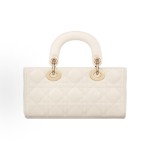 DIOR Lady D-Joy light gold finish pendant, detachable and adjustable shoulder strap, single-shoulder crossbody bag, Princess handbag, small size, women\'s style, cream white