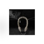 GUCCI Dionysus distressed tiger-head clasp press lock crossbody single-shoulder bag, small size for women, black