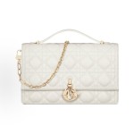 DIOR My Dior MISS DIOR detachable chain strap flap open and close wicker checkered single-shoulder crossbody bag, regular women\'s style, cream white