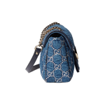 GUCCI GG Marmont Double G logo sliding chain hand-held crossbody single-shoulder bag for women, blue
