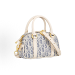 DIOR D-Vibe East-West brand Logo printed single-shoulder crossbody handbag, ultra-mini for women, blue with light biscuit color