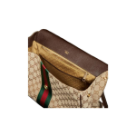 GUCCI Paparazzo\'s signature horsebit buckle webbing design single-shoulder handbag for women, large size in sand and brown