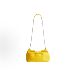 DIOR Bow hot-pressed gold-toned LOGO bow shaped clutch bag, single-shoulder bag, small size for women, yellow