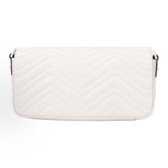 GUCCI GG Marmont Double G logo detachable shoulder strap quilted crossbody bag, white for women