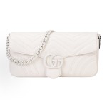 GUCCI GG Marmont Double G logo detachable shoulder strap quilted crossbody bag, white for women
