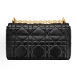 DIOR Caro gold metal CD clasp single-shoulder bag, medium size for women, black
