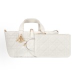 DIOR Toujours oversized wire-patterned metal pendant single-shoulder handbag, small size for women, cream white