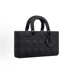 DIOR Lady D-JOY brand pendant Jacquard bag, single-shoulder crossbody handbag, medium size for women, black