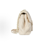 GUCCI GG Marmont enamel hardware chain single-shoulder bag, medium size for women, ivory color