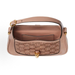 GUCCI Jackie 1961 GG Crystal Embroidered piston-style clasp handbag Mini for Women, light pink