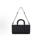 DIOR Lady D-JOY brand pendant Jacquard bag, single-shoulder crossbody handbag, medium size for women, black